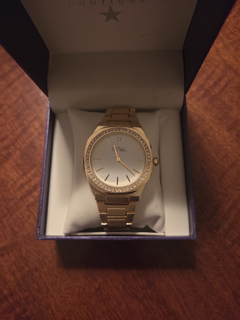 Bob Mackie Gold-Tone Crystal Bezel Women's Watch NWOT